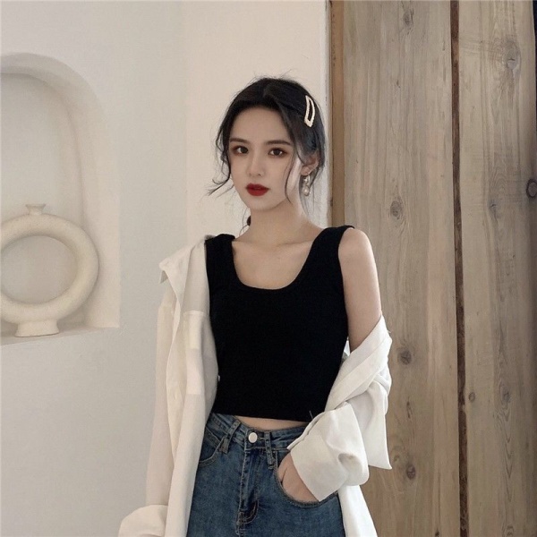 一件代发新款夏季短款露脐背心女内搭外穿打底辣妹吊带衣服女批发