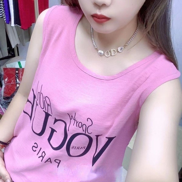 跨境女背心新款无袖背心女外穿性感宽松韩版休闲大码百搭印花字母