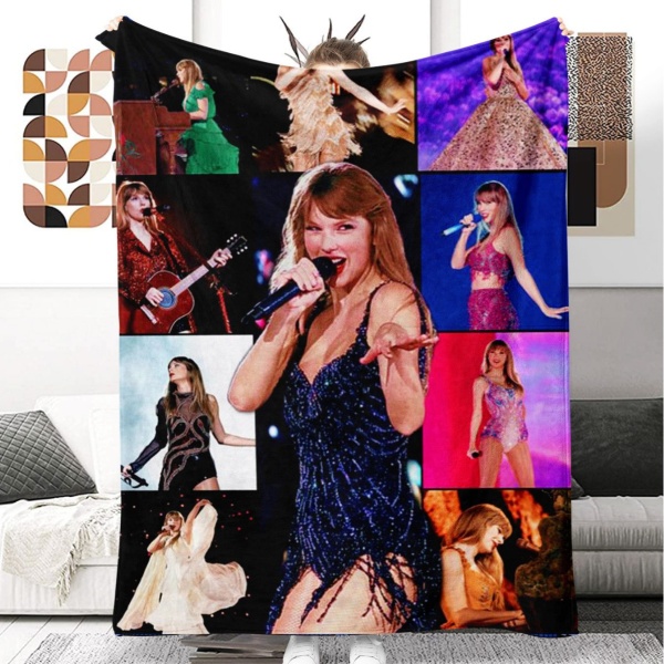 霉霉亚马逊专供女歌手毛毯泰勒周边法兰绒毛毯空调被办公室午睡毯