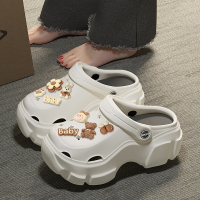 洞洞鞋女DIY透气拖鞋女凉鞋韩版防滑厚底凉拖鞋包头沙滩拖鞋批发