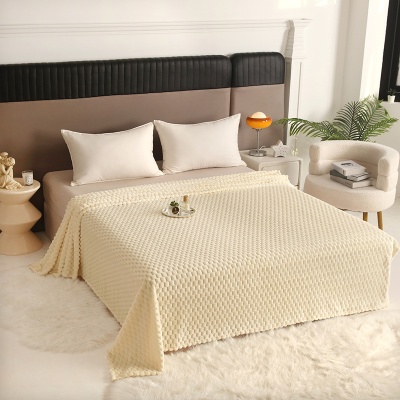 跨境加厚金龟绒毛毯龟背绒多功能午睡毯子学生珊瑚绒盖毯床单可定