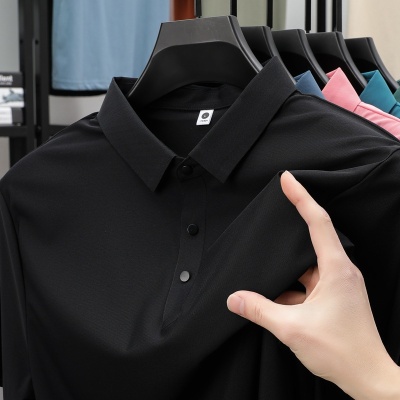 夏季短袖t恤男士商务休闲冰丝翻领polo衫男女无痕体恤上衣高品质