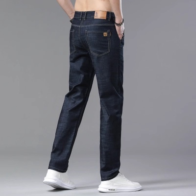 男士牛仔裤夏季薄款2025新款直筒裤高端冰丝裤子浅色水洗休闲长裤