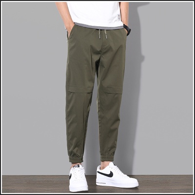 2024夏季工装休闲长裤子男士宽松运动裤潮流薄款春季9九分束脚裤