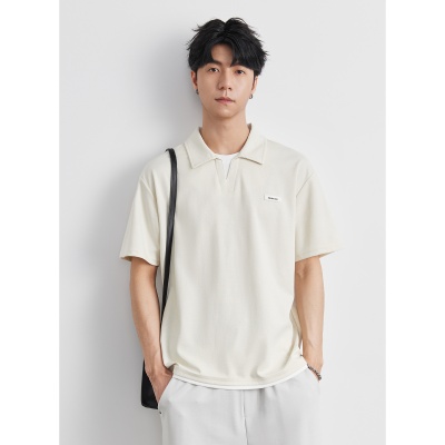 亦止男装210g重磅纯色翻领假两件polo衫短袖t恤男2025年夏季新款