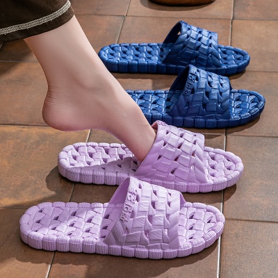 拖鞋浴室防滑踩屎感pvc材质防臭家居鞋漏水速干镂空拖鞋男女情侣