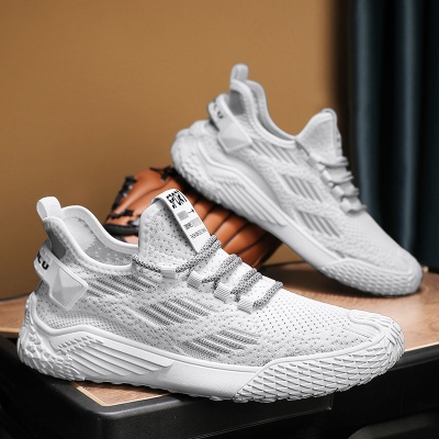 男鞋夏季透气网面网鞋休闲跑步男士增高黑色户外运动潮鞋一件代发