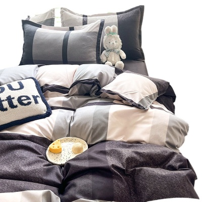 卡通风床上用品单人女学生宿舍三件套被单4件套亲肤水洗棉四件套