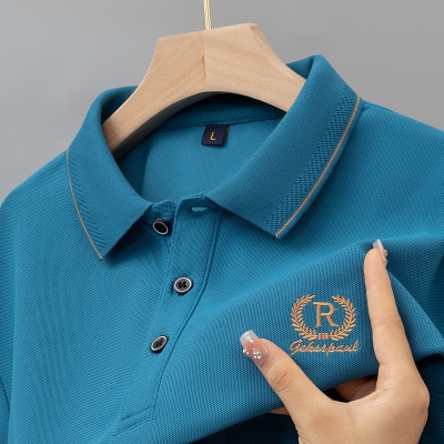 代发夏季男士短袖POLO衫重磅高端刺绣T恤翻领大码男装体恤上衣服