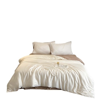 夏季轻奢纯色冰丝四件套a类凉感床单被套宿舍三件套床笠礼品代发4