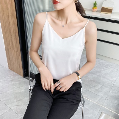 小吊带背心女夏季内搭外穿配西装打底衫大码冰丝美背V领无袖上衣