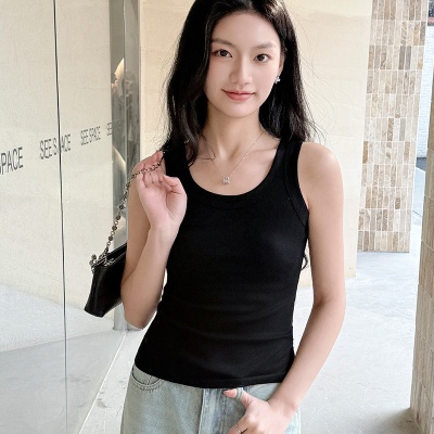 2885#夏季莱赛尔百搭神器休闲背心时尚潮流外穿螺纹无袖背心女