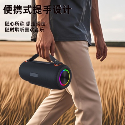 跨境新款30W大功率蓝牙音箱户外防水无线重低音炮便携式插卡音响