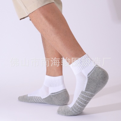 户外运动袜纯棉春夏男士登山徒步袜透气吸汗篮球袜防臭跑步袜