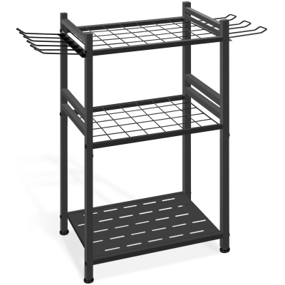 跨境亚马逊批发庭院清洁用具收纳架花园工具铲子扫帚车库置物架