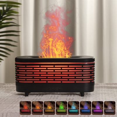 卧室电器高级感迷你仿真火焰香薰机120ML七彩氛围灯加湿器小型