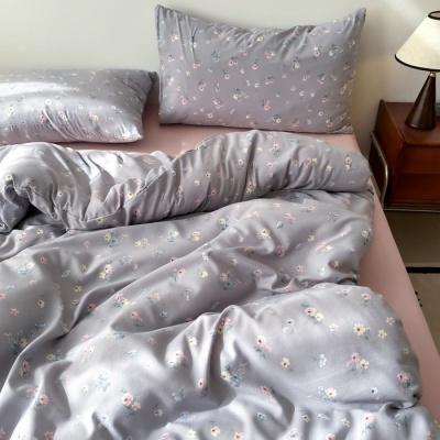 a类针织棉双层纱四件套纯棉被套床单床上用品学生宿舍三件套批发