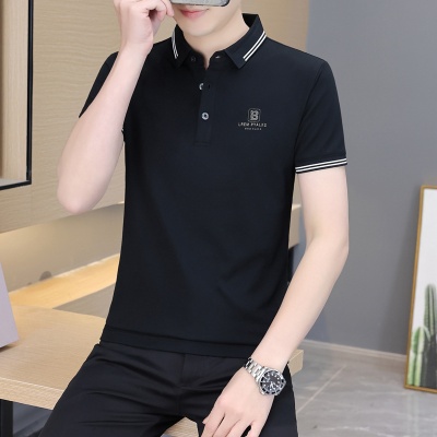 厂家代发夏季男装丝光棉polo衫时尚刺绣短袖男t恤新款男士polo衫