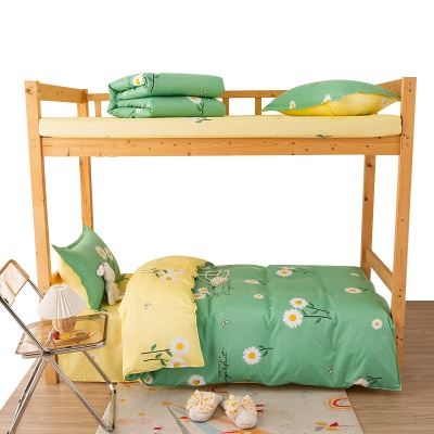 学生宿舍单人床单三件套磨毛水洗棉被套被子床上四件套被褥套装六