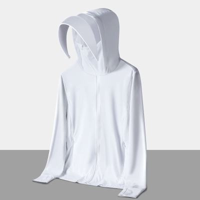 冰丝凉感防晒衣情侣可拆帽檐皮肤衣夏季户外钓鱼原纱轻薄防晒外套