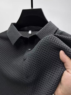 复古polo衫男士夏季新款百搭新款纯色翻领半袖衬衫上衣潮流短袖衫