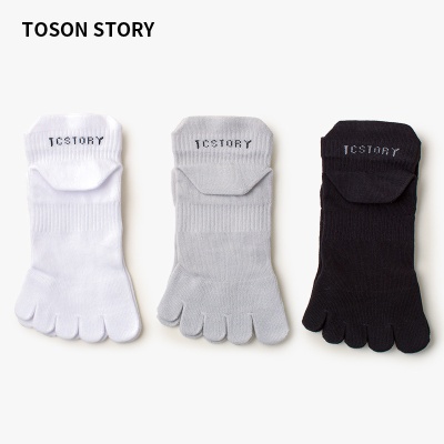 五指袜夏季薄款透气护跟船袜男士网眼户外运动五趾速干短筒分趾袜