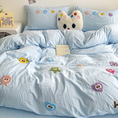 超柔毛巾绣水洗棉夏凉被四件套冰丝凉感空调被学生宿舍