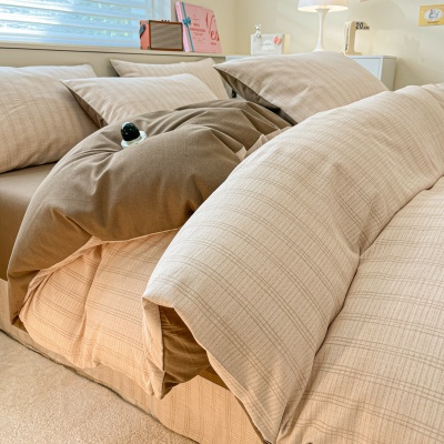 高端新疆长绒棉60支加厚磨毛全棉四件套轻奢床单被套纯棉小三件套