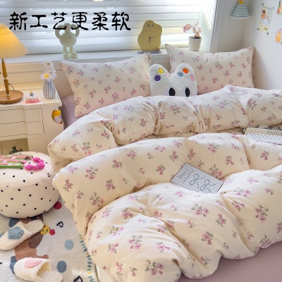 A类全棉四件套家用床上用品纯棉被套床单被罩学生宿舍三件套批发