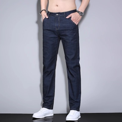 男士牛仔裤夏季薄款2025新款直筒裤高端冰丝裤子浅色水洗休闲长裤