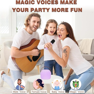 K1/P2带彩灯K歌宝专业无线儿童音响手持便携式麦克风一体蓝牙音箱