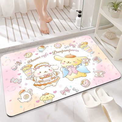 卡通浴室吸水地垫硅藻泥趣味卫生间防滑脚垫厕所门口耐脏速干垫子