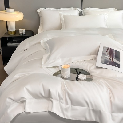 裸睡高品质轻奢高级感100支长绒棉全棉四件套纯棉被套床上用品
