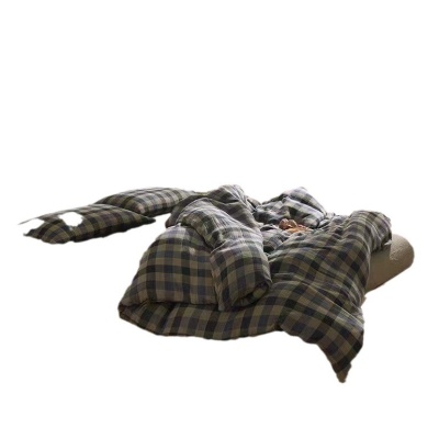 日本进口加棉全棉三层纱被套被单裸睡舒适四件套春秋简约床上用品