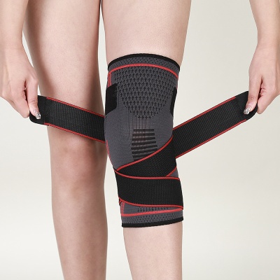 厂家户外骑行健身跑步男女透气阻滑尼龙针织加压运动护膝绑带护膝