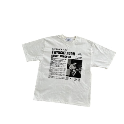 高品质 重磅310g纯棉小领口短袖t恤cleanfit数码印花男女夏季上衣