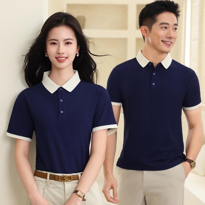 新款男式polo衫定制翻领工作服印logo短袖文化衫企业工衣装T恤衫