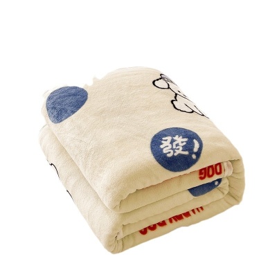 跨境外贸毛毯批发法兰绒活动礼品双面绒毯礼品公司小毛毯盖毯批发