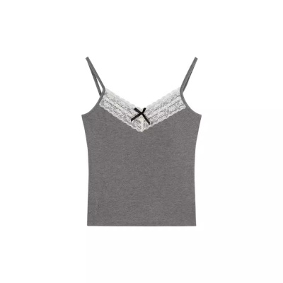 蕾丝吊带背心女2024春秋新款带胸垫一体纯欲修身显瘦内搭外穿上衣