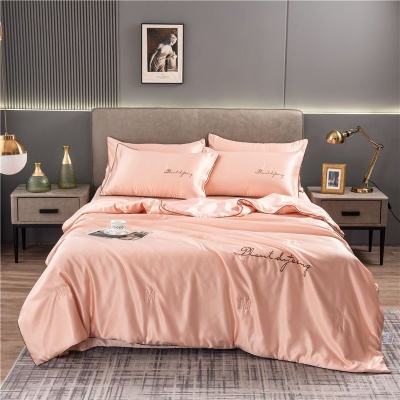 可水洗冰丝夏凉被夏季空调被夏天床上四件套单双人被子床单三件套