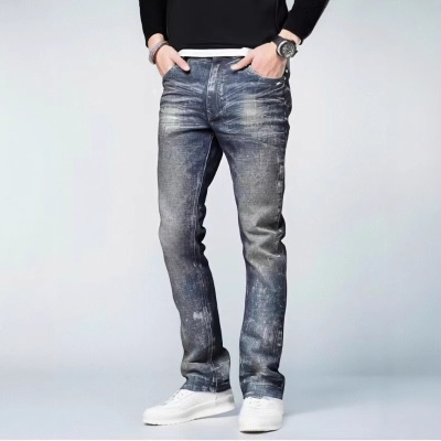 2025年新款高端潮流时尚男装牛仔裤跨境外贸来图来样支持定制