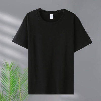 大码男女款短袖T恤欧美码跨境圆领T恤衫纯棉休闲短袖黑白色体恤衫