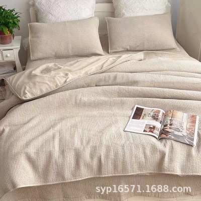 直条染色砂洗60支全棉巴厘纱高织密床单床盖夏被空调被三，四件套