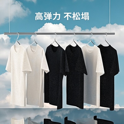 240g纯棉做旧T恤男水洗牛仔料工装短袖明星款复古oversize宽松版