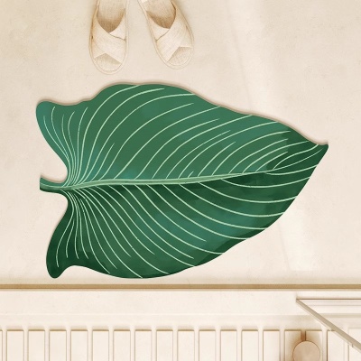 卫生间门口地垫芭蕉叶硅藻泥地垫速干淋浴房洗手台防滑垫玄关地毯