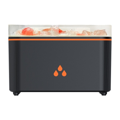 新款七彩盐灯香薰机喜马拉雅水晶岩石氛围灯火焰精油扩香味加湿器