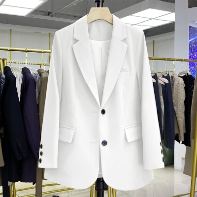 黑色小西装女外套2025秋季休闲宽松韩版设计感气质通勤小西服外套