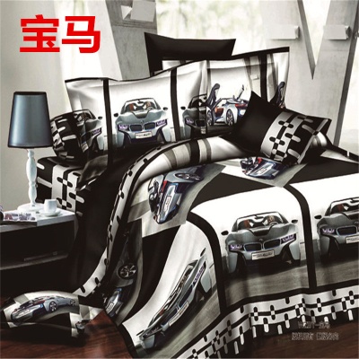 外贸直发磨毛3d四件套 印花玫瑰被单批发 老虎床单式跨境床上用品