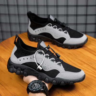 低帮登山鞋男2023皮面舒适防滑耐磨徒步登山鞋轻便裸鞋透气徒步鞋