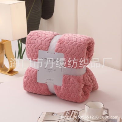 珊瑚绒毯子麦穗纹毛毯空调毯加厚午睡毯单双人绒床单沙发毯礼品毯